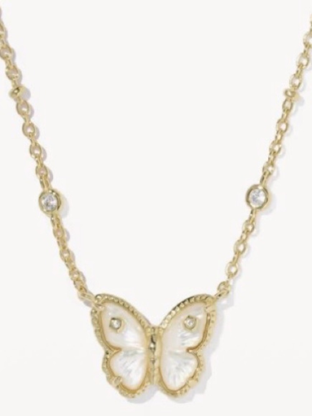 kendra scott cailey butterfly gold short pendant necklace